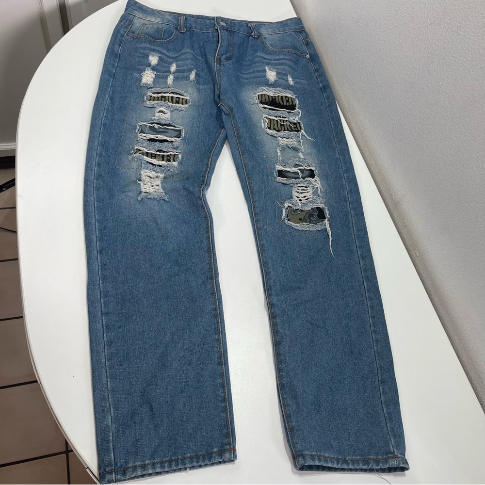 Green Bay Packers Women’s Jeans M Distress Patchwork Football Team Fan Game Wear
